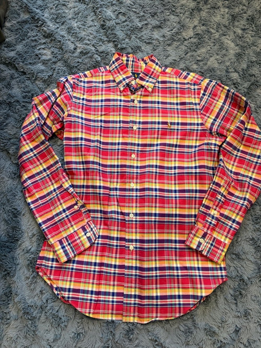 Polo by Ralph Lauren Red Yellow Navy Plaid Button-Down Shirt